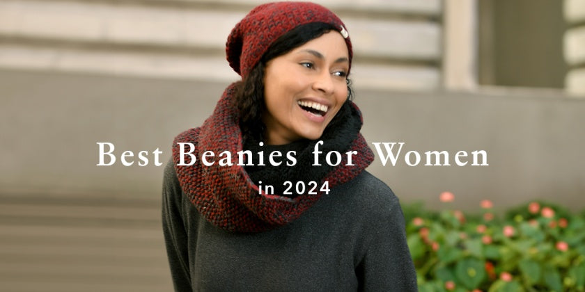 DANMY Women's Winter Beanie - Soft Knit Acrylic Warm Hat With Earmuffs, One Size (Brown & Black) 1 thumbnail image