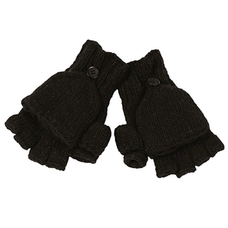 An important pair of Fingerless Gloves with Button Flap and Fleece Lining on a white background.