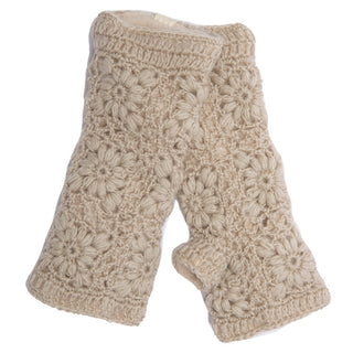 A pair of Flower Crochet Handwarmers, ideal for keeping your hands warm and cozy. Perfect for cold weather, these handwarmers are a must-have accessory. Discover the comfort and style they bring to your winter wardrobe.