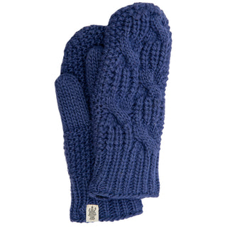 A pair of Side Cable Knit Mittens.