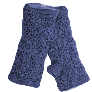 A pair of Flower Crochet Handwarmers designed with SEO-optimized keywords in the product description for enhanced visibility.