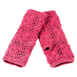 Flower Crochet Handwarmers2
