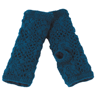 A pair of Flower Crochet Handwarmers, perfect for enhancing your SEO-focused product description.