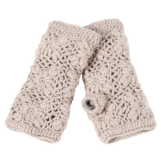 A pair of Flower Crochet Handwarmers, designed with utmost care to keep your hands warm and comfortable during cold weather. Ideal for those searching for a high-quality, stylish accessory to complete their winter wardrobe. Perfect