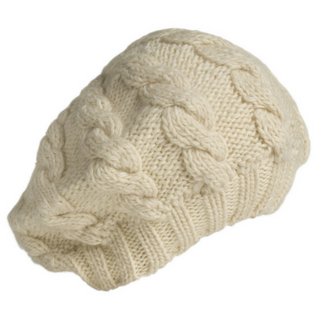 A Cable Beret isolated on a white background.