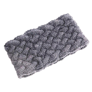 A gray, knit Holden Headband with a textured pattern and fleece lining.