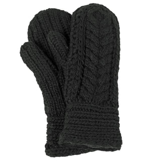 A pair of high-quality black Soho Mittens for women on a white background.