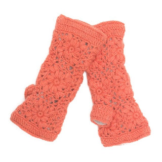 A pair of Flower Crochet Handwarmers optimized with essential SEO keywords in the product description to enhance visibility.