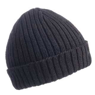 A black Clyde Rib Fold Cap on a white background.