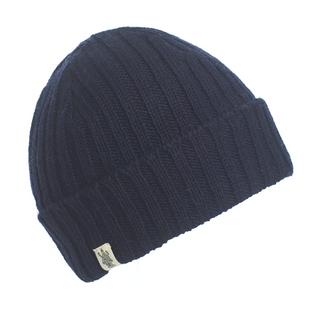 The Clyde Rib Fold Cap in navy.