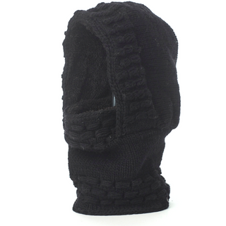 A black knitted Legends Hood on a white background, featuring three important SEO keywords in its product description.