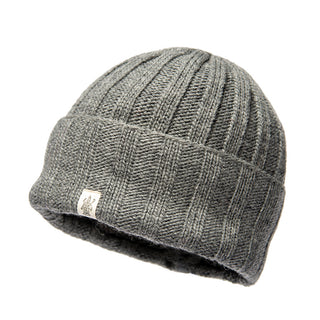The north face Ribbed Beanie in grey.