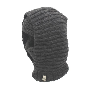 A black knitted Double hood.