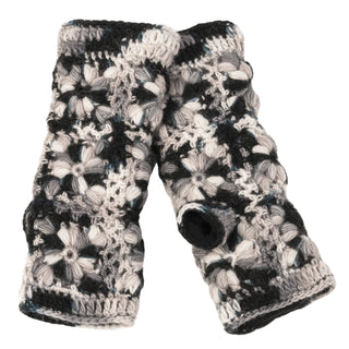 A pair of durable, Multi Color Flower Crochet Handwarmers.