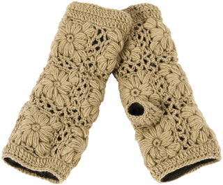 A pair of Flower Crochet Handwarmers, perfect for keeping your hands warm. Ideal for cold weather, these handwarmers are a must-have accessory. Explore our collection to find your perfect match.