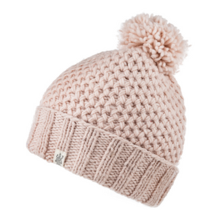 A handmade Rutland Beanie with a pom pom.