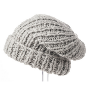 Gray wool Chunky Slouch w/ Fold hat displayed on a white background.