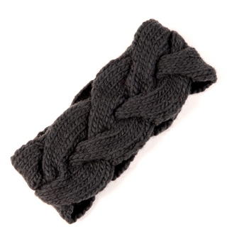 A black wool Braided Headband on a white background.