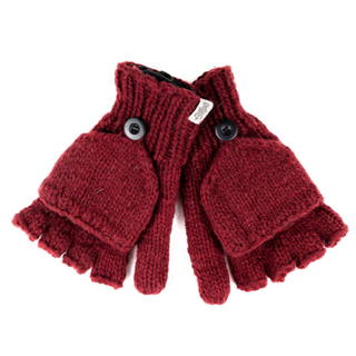 An important pair of Fingerless Gloves with Button Flap and Fleece Lining on a white background.
