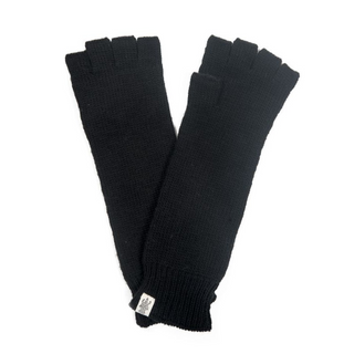 A pair of black Long Legacy Handwarmers on a white background.