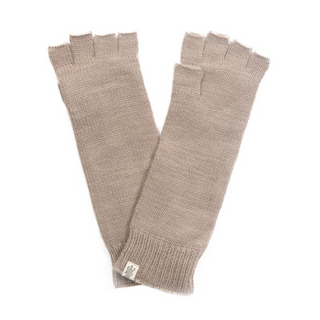 A pair of grey Long Legacy Handwarmers on a white background.