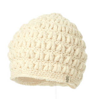 A cream-colored Good Vibes Beanie displayed against a white background.