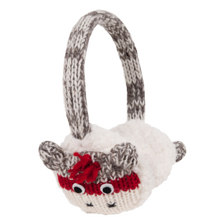 A knitted, adjustable Cute Monkey Earmuff made of wool.