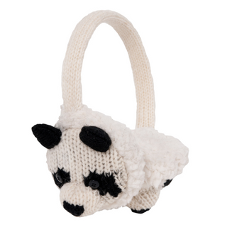 Sentence with Product Name: Panda Earmuffs made of 100% wool.