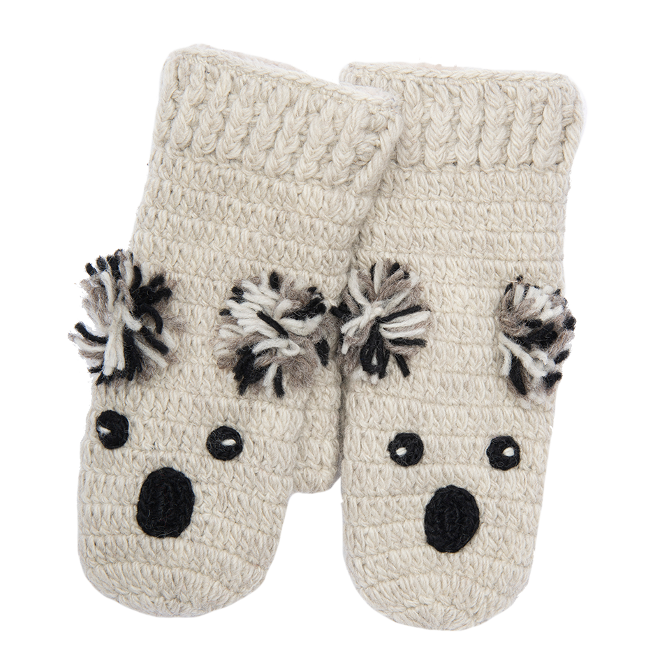 Crochet Koala Mittens 100 Wool Koala Mittens nirvannadesigns