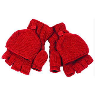 Winter Gloves Warm Wool Knitted Convertible Fingerless Gloves Thermal