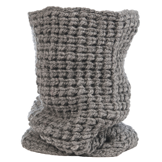 A gray Popcorn Snood displayed against a white background.
