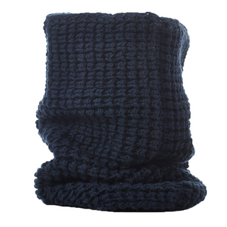 A navy blue Popcorn Snood isolated on a white background.