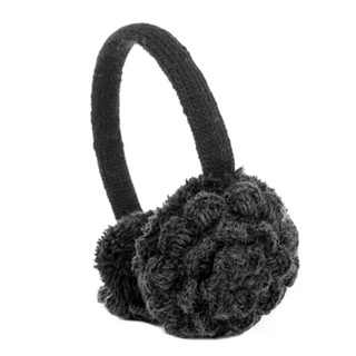 A black wool Camellia Earmuff.