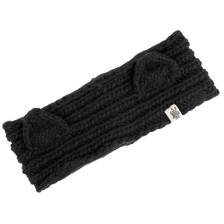 Kit Kat wool headband with a decorative knot and a brand label on the side.