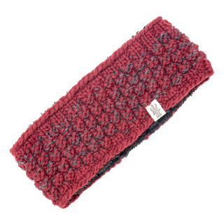 A knitted Aurora Headband in red and grey, made from merino wool.
Product Name: Red and Grey Merino Wool Aurora Headband