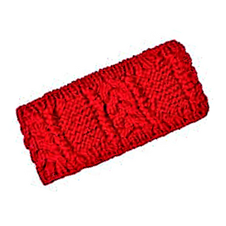 Merino Cable Headband, hand-knitted in Nepal, on a white background.