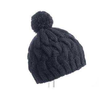 A navy blue Dante Beanie with Pom, displayed against a white background.