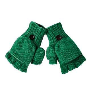 Fingerless Gloves with Button Flap and Fleece Lining