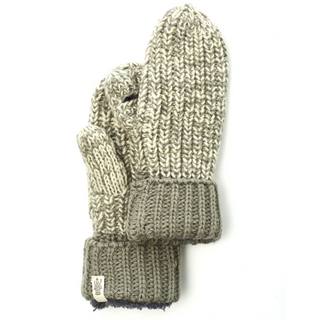 A pair of Ziggy Mittens handmade in Nepal, displayed against a white background.