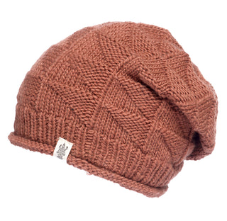 A Wave Slouch in a brown color, made from organic cotton.