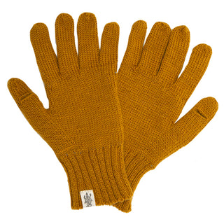 A pair of yellow McCarren Gloves made from Merino Wool.
