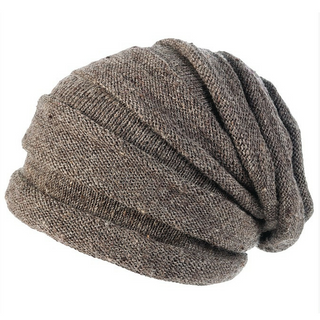 A Stripe Tube Slouch with a knitted pattern made from Merino Wool.