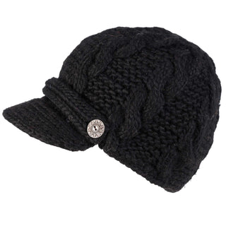 A versatile, black Equestrian Hat with a button on it.