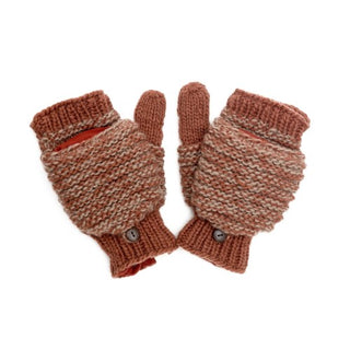 A pair of Acorn Knit Mittens on a white background.