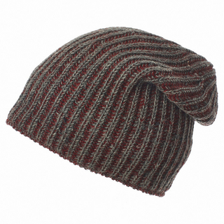 A Technic Slouch with a grey and red stripe, crafted from ribbed knit wool.