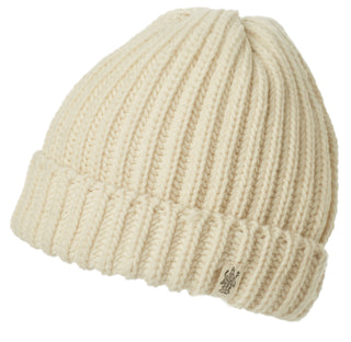 The Barrow Rib Beanie women's beanie hat in cream with fleece lining.
