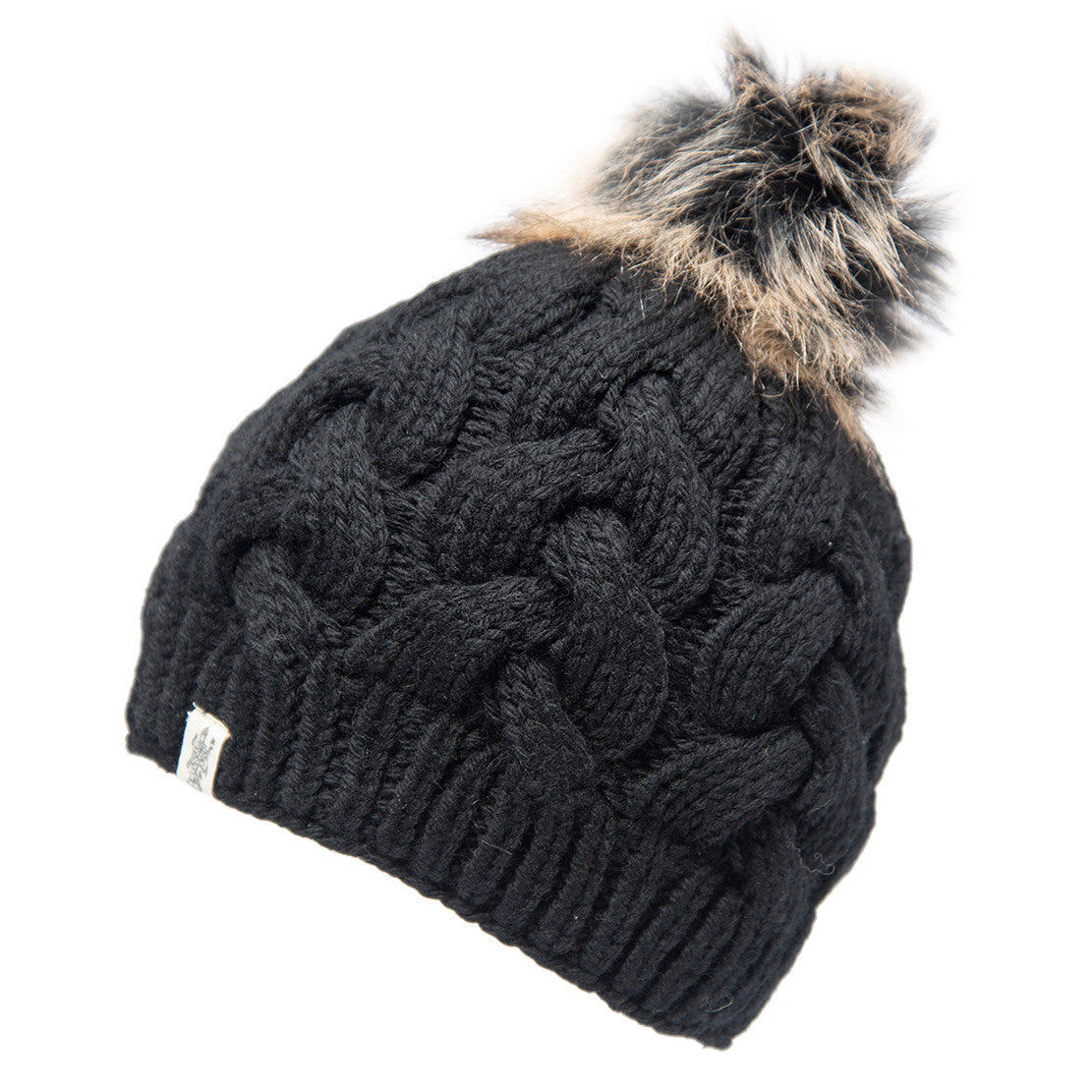 Merino Wool Knit Hat with Faux Fur Pom buy Pom