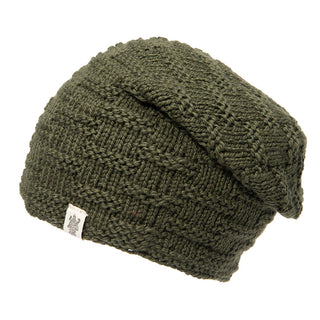 A Elevated Slouch Hat in olive green, perfect for complementing women's activewear.