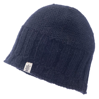 A black Percy beanie on a white background.