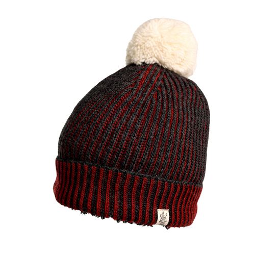 Authier Red Black Pom Pom Beanie Hat authier | Accessories | Authier Red Black Pom Pom Beanie Hat  main image 3
